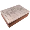 Set de cărți și zaruri Giftdeco DC-004, cutie din lemn cu capac din aluminiu, 19 x 12,5 x 5 cm
