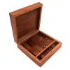 Set domino și zaruri Giftdeco DO-002, lemn și alamă, cutie 15,2 x 15,2 x 5 cm