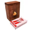 Set de cărți Giftdeco DNU-2985 în cutie din lemn, simbol pică, 11 x 8 x 4,5 cm