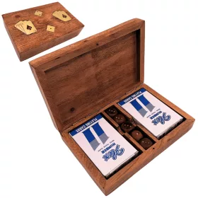   Set de jocuri Giftdeco DNU-2790, lemn, alama si plastic, 18 x 12 x 4 cm