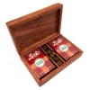 Set de jocuri Giftdeco DNU-008, 2 pachete de cărți și zaruri, cutie din lemn, 18 x 11,5 x 4,5 cm