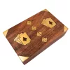 Set de jocuri Giftdeco DNU-008, 2 pachete de cărți și zaruri, cutie din lemn, 18 x 11,5 x 4,5 cm