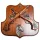 Set decorativ Giftdeco TR-236 cu 2 replici de pistol cu cremene, suport din lemn, 45 x 44 cm