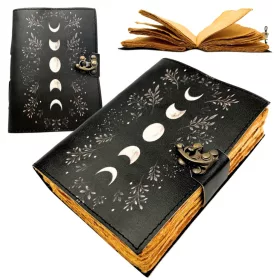   Jurnal Giftdeco H080, piele de capra și metal, 18 x 13 cm, stil retro, vintage