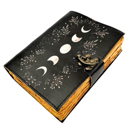 Jurnal Giftdeco H080, piele de capra și metal, 18 x 13 cm, stil retro, vintage