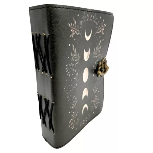 Jurnal Giftdeco H080, piele de capra și metal, 18 x 13 cm, stil retro, vintage