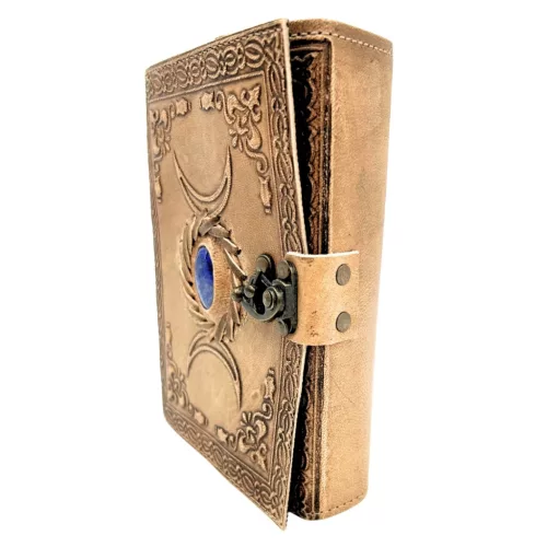Jurnal Giftdeco H076, piele de bivol și metal, 18 x 13 cm, stil retro, vintage