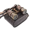 Binoclu decorativ Giftdeco BCL217, alamă și piele naturală, cu huse și curele