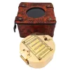 Busolă Giftdeco CB5L, alamă și piele, 7,5 x 7 x 3,4 cm, stil retro