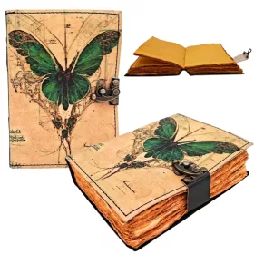   Jurnal Giftdeco AH20, piele de capra, 18 x 13 cm, stil retro, vintage