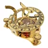 Busolă Giftdeco SD14K, alamă și sticlă, 7,5 cm x 7,5 cm x 3 cm, stil retro, vintage, clasic
