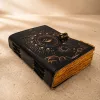 Jurnal Giftdeco AH19, piele de capra, 18 x 13 cm, stil retro, vintage