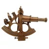 Sextant decorativ Giftdeco, alamă și lemn, 21 x 16 x 8 cm, stil retro, vintage, clasic