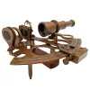 Sextant decorativ Giftdeco, alamă și lemn, 21 x 16 x 8 cm, stil retro, vintage, clasic