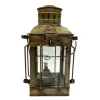 Lampă decorativă Giftdeco LT608 tip felinar marin, oțel și sticlă, 24 cm, finisaj alamă antichizată