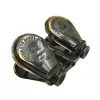 Binoclu decorativ Giftdeco BN863, alamă cu finisaj antichizat, husă din piele, 13 x 8 cm