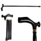 Baston pliabil Giftdeco NC103354, lemn și mâner din alamă, lungime maximă 94 cm