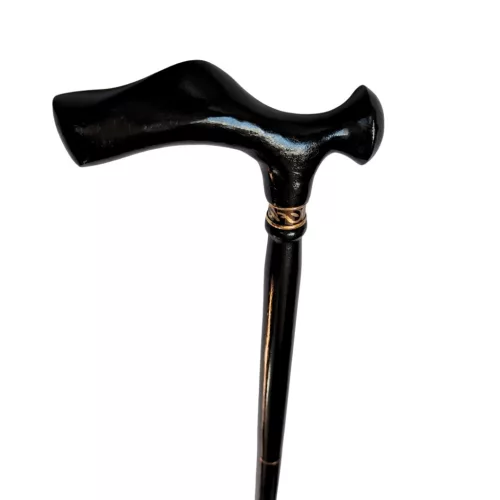 Baston pliabil Giftdeco NC103354, lemn și mâner din alamă, lungime maximă 94 cm
