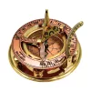 Busolă Giftdeco NC126, alamă, metal și lemn, 14,5 x 12 x 6,3 cm, stil retro, vintage, nautic
