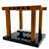 Pendul Newton decorativ Giftdeco YG1300F, metal și lemn, 19 x 15 x 15,5 cm, stil modern, clasic