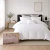 Lenjerie de pat Atria Heaven, 4 piese, 100% bumbac satinat TC300, cearceaf 220x240 cm, husa pilota 180x200 cm, 2 fete perna 50x70+5 cm, alb