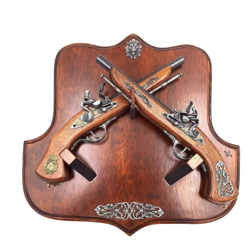 Obiect decorativ La Balestra TR-237, metal și lemn, lungime 37 cm
