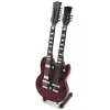 Miniatură chitara Indomini MGT-2059, Led Zeppelin Jimmy Page Double Neck, lemn de mahon, plastic și metal