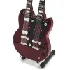 Miniatură chitara Indomini MGT-2059, Led Zeppelin Jimmy Page Double Neck, lemn de mahon, plastic și metal