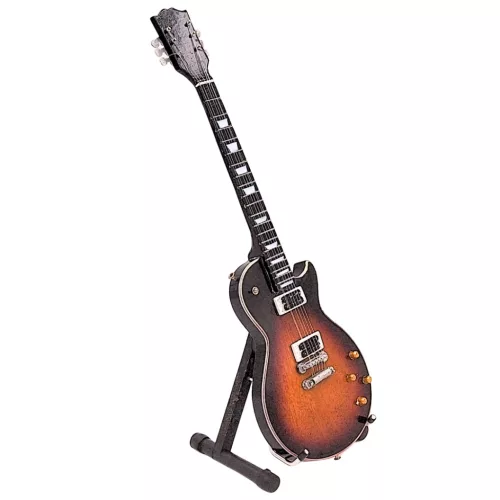 Miniatură chitara Indomini MGT-2653, in Slash style, lemn de mahon, înălțime 24,5 cm