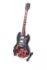 Miniatură chitara Indomini MGT-8518, 24,5 cm Angus Young style, lemn de mahon, plastic și metal, înălțime 24,5 cm