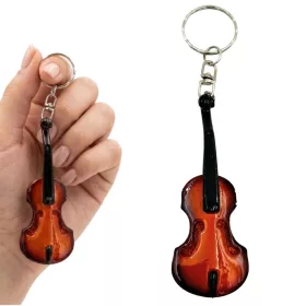   Miniatură vioara Indomini ECK-0887, keychain, lemn de mahon și metal, 6 x 11 x 0,5 cm