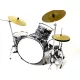Miniatură set tobe Indomini MDR-0015, Black and white scale 1:5, alamă, plastic și metal