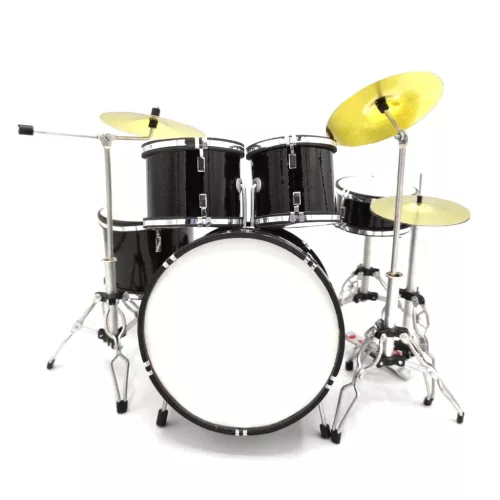 Miniatură set tobe negre Indomini MDR-0022, scara 1:5, 15 x 20 x 20 cm