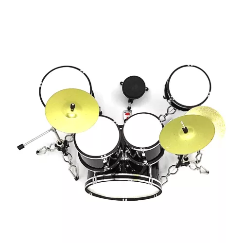 Miniatură set tobe negre Indomini MDR-0022, scara 1:5, 15 x 20 x 20 cm