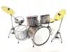 Miniatură set tobe argintii Indomini MDR-0039, scara 1:5, 15 x 20 x 20 cm